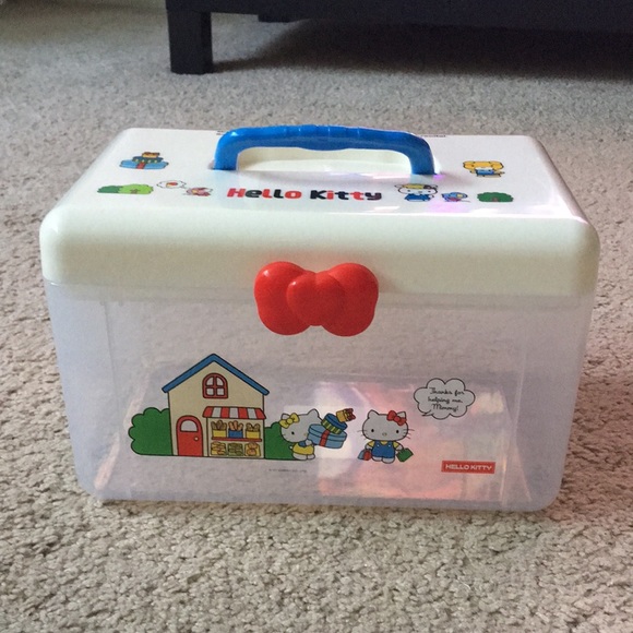 Hello Kitty Large White Train Case Miniso Brand New never used - Picture 1 of 2